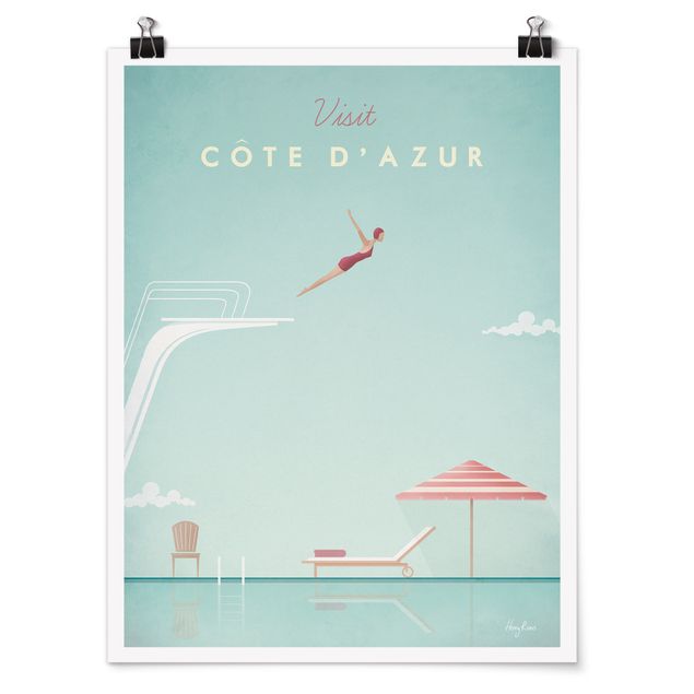 Sea print Travel Poster - Côte D'Azur