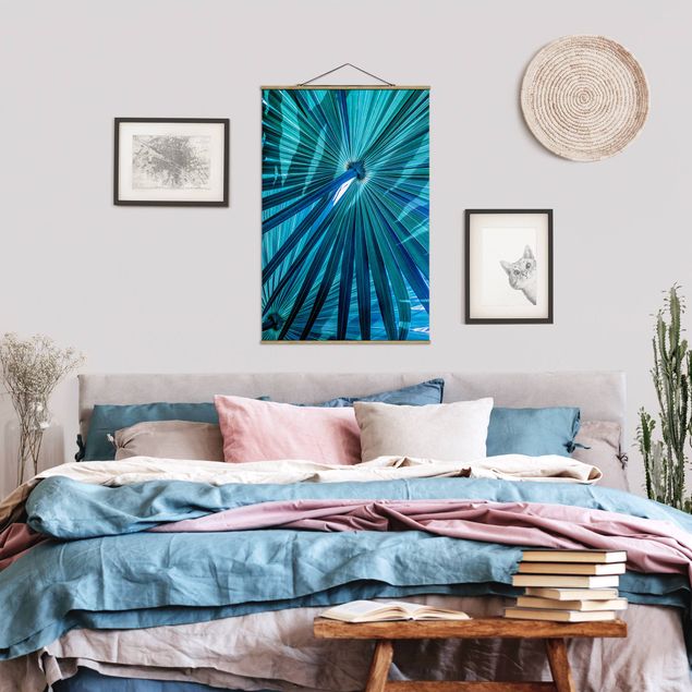 Prints floral Tropical Plants Palm Leaf In Turquoise