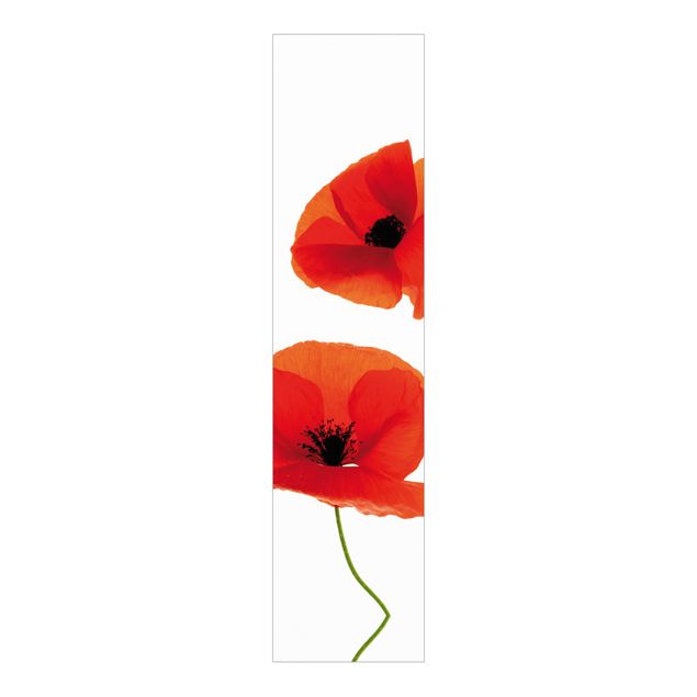 Sliding panel curtains flower Charming Poppies
