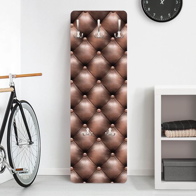 Wall mounted coat rack patterns Chesterfield Leather