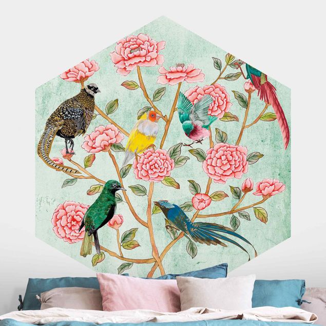 Kitchen Chinoiserie Collage In Mint II