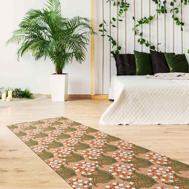 floral area rugs Chinoiserie Lilies Of The Valley With White Flowers