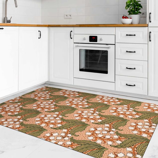 floral area rugs Chinoiserie Lilies Of The Valley With White Flowers