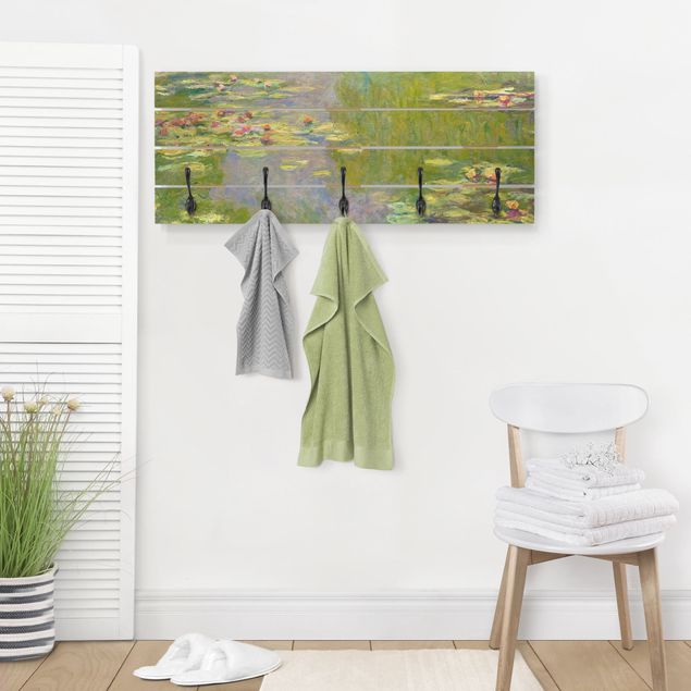 Wall mounted coat rack flower Claude Monet - Green Waterlilies