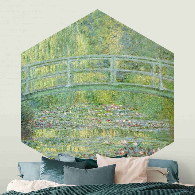 Rose flower wallpaper Claude Monet - Japanese Bridge