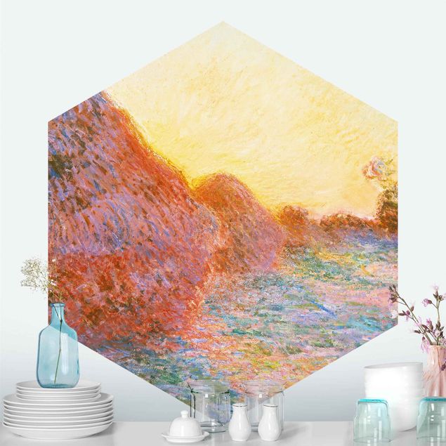 Wallpapers sunset Claude Monet - Straw Barn