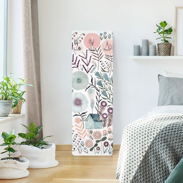 Wall coat rack Claudia Voglhuber - Sea of Flowers Turquoise