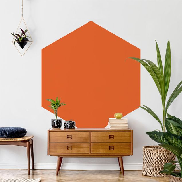 Hexagonal wall mural Colour Orange