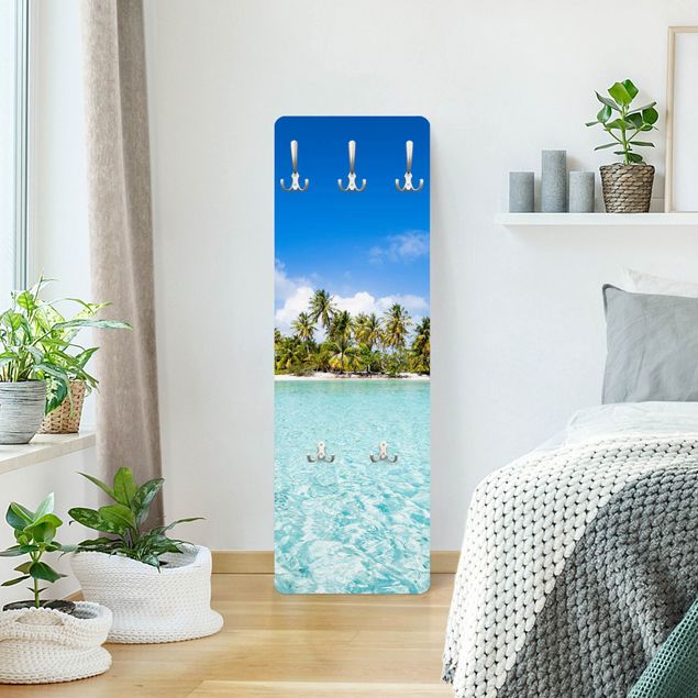 Wall mounted coat rack beach Crystal Clear Water