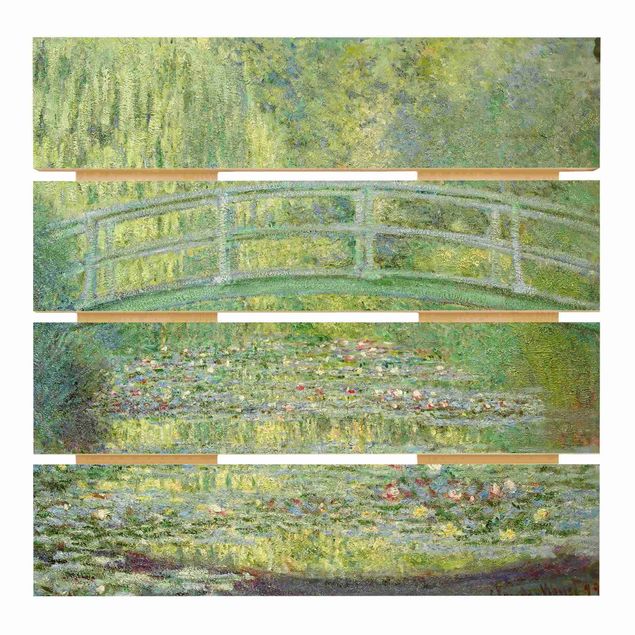 Wood prints landscape Claude Monet - Japanese Bridge