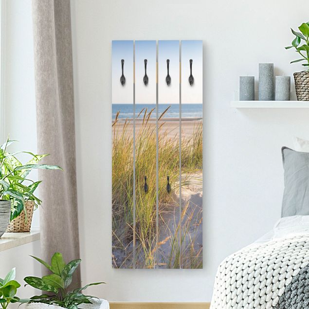 Wall mounted coat rack landscape Beach Dune At The Sea