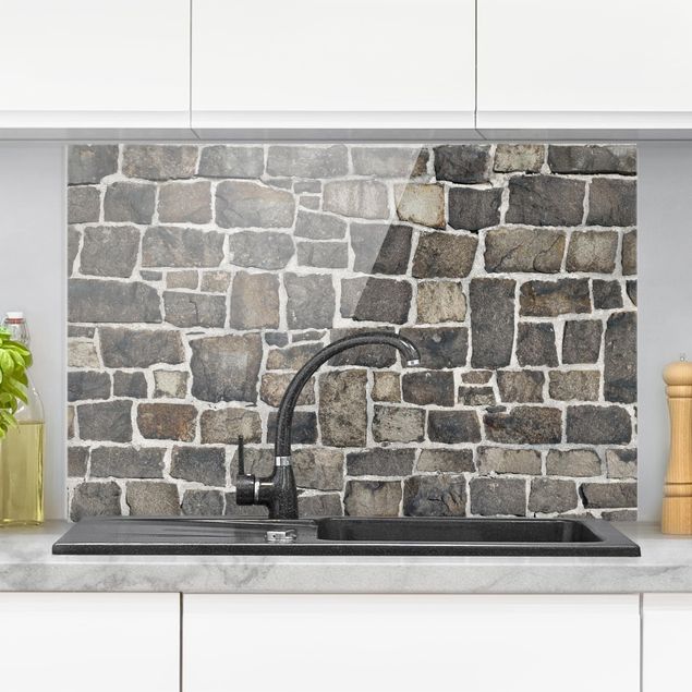Kitchen Crushed Stone Wallpaper Stone Wall