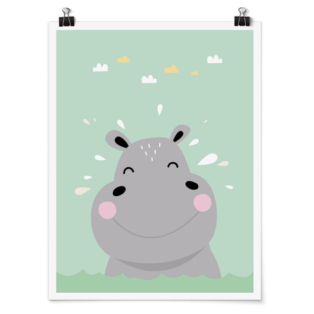 Prints nursery The Happiest Hippo