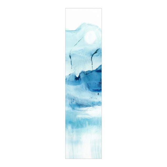 Sliding panel curtains abstract Blue Flow I
