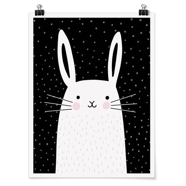 Black and white poster prints Zoo With Patterns - Hase