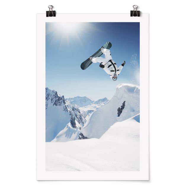 Sports wall art Flying Snowboarder