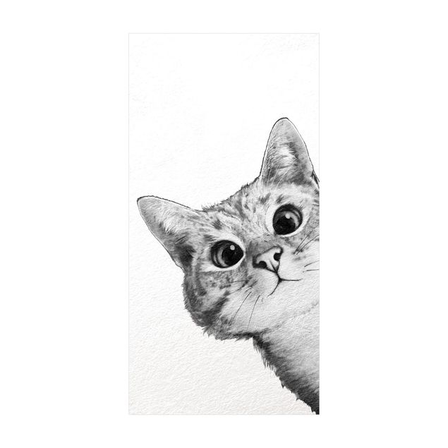 Modern rugs Illustration Cat Drawing Black And White