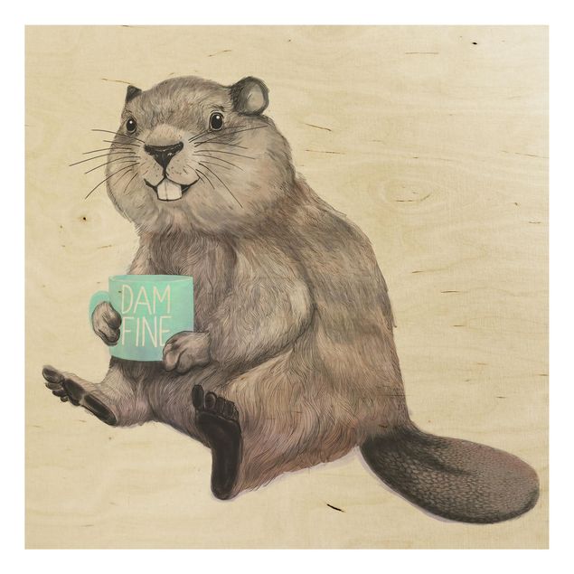 Prints Illustration Beaver Wit Coffee Mug