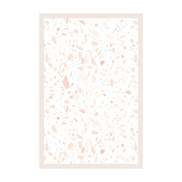 tan rug Detailed Terrazzo Pattern Venice With Frame