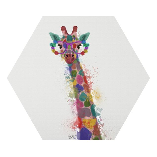 Forex prints Rainbow Splash Giraffe
