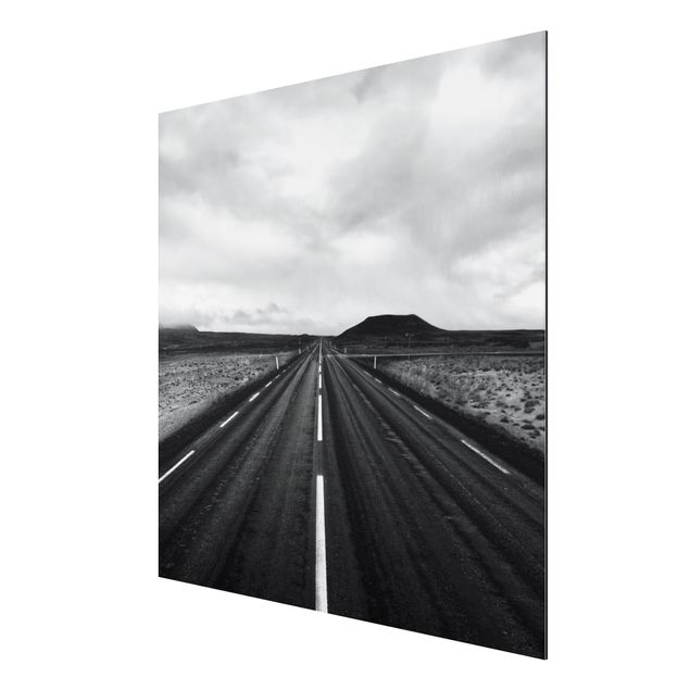 Prints modern Straight Road In Iceland