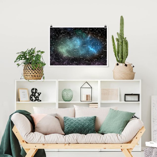 Posters maps Stellar Constellation Map Galactic Nebula