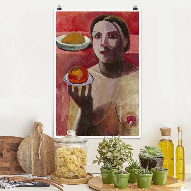 Kitchen Paula Modersohn-Becker - Semi-nude Italian Woman with Plate