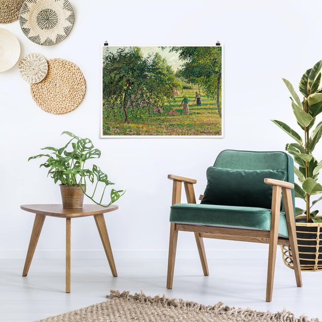 Pointillism art Camille Pissarro - Apple Trees And Tedders, Eragny