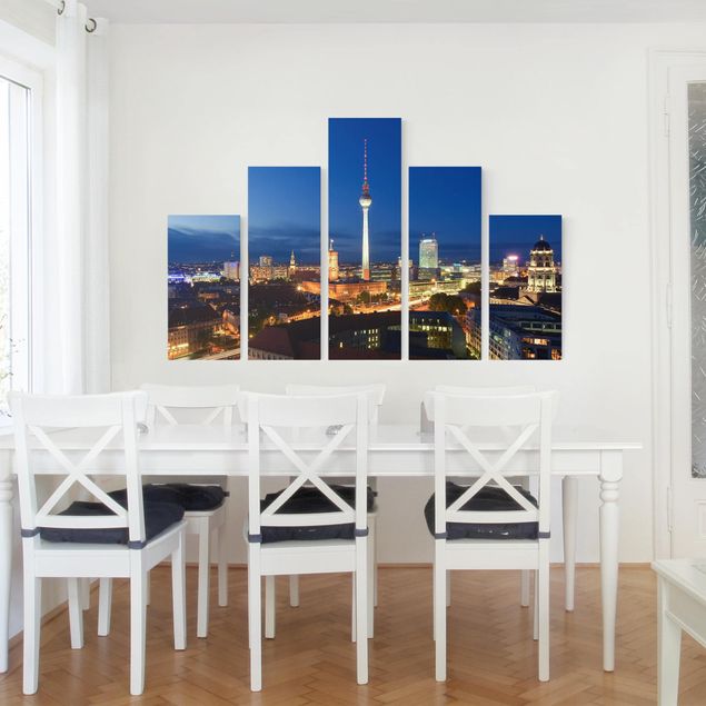 Mountain canvas wall art TV Tower At Night