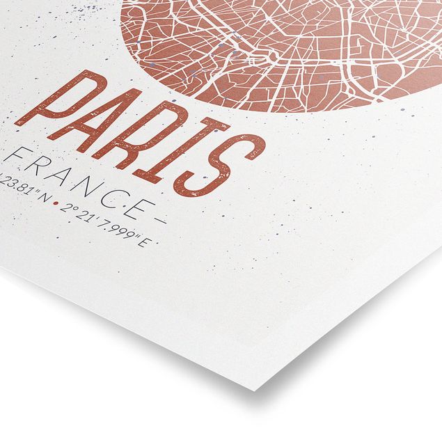 Framed quotes City Map Paris - Retro