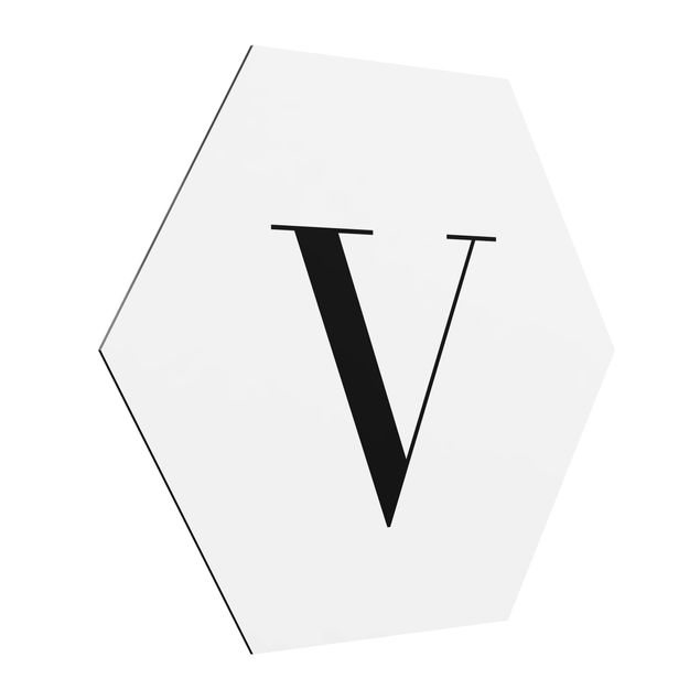 Alphabet poster printable Letter Serif White V