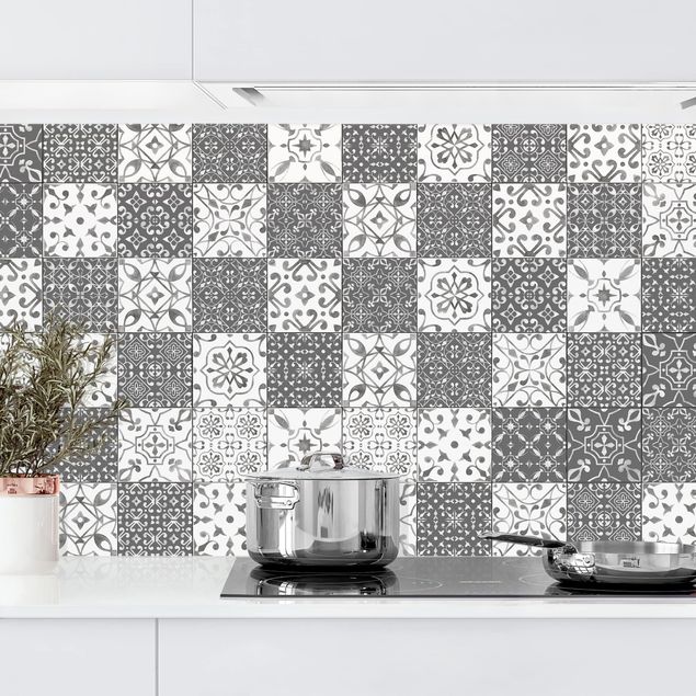 Kitchen Tile Pattern Mix Gray White