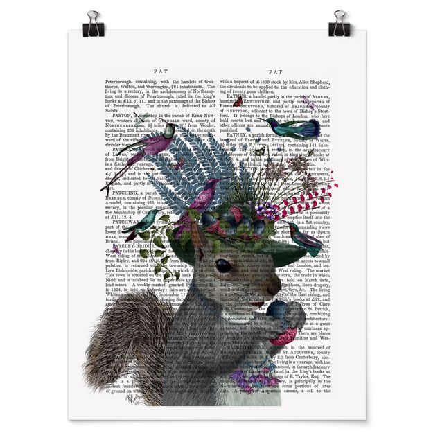 Modern art prints Fowler - Squirrel With Acorns