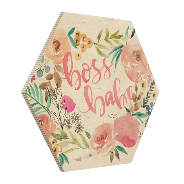 Prints Pink Flowers - Boss Babe