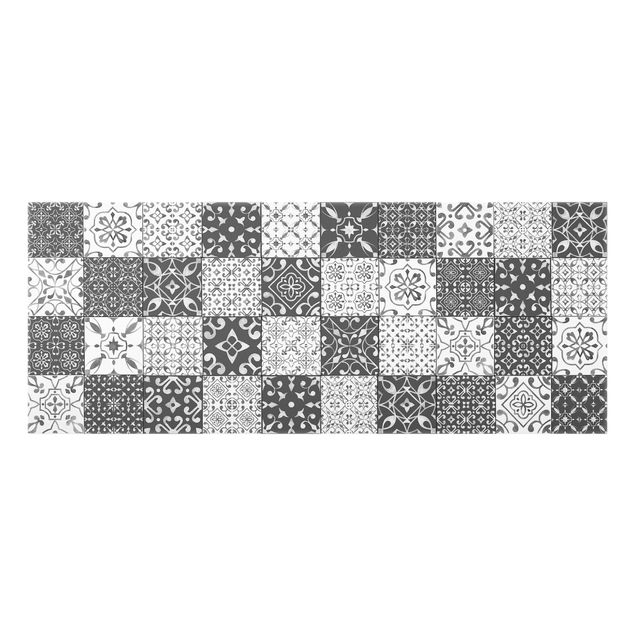 Glass splashback Tile Pattern Mix Gray White