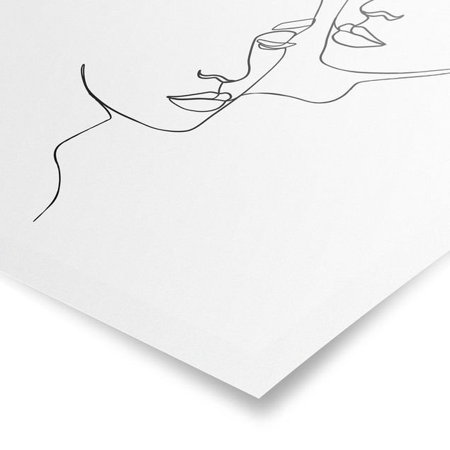 Posters black and white Line Art Faces Women Black And White