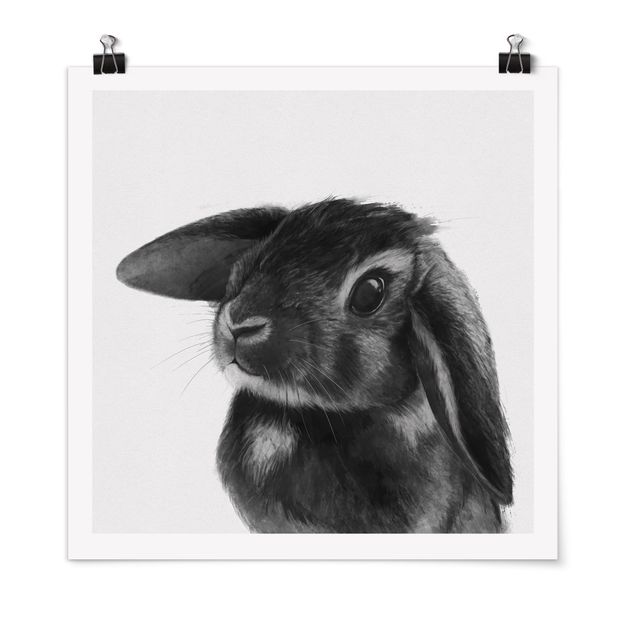 Animal canvas Illustration Rabbit Black And White Drawing