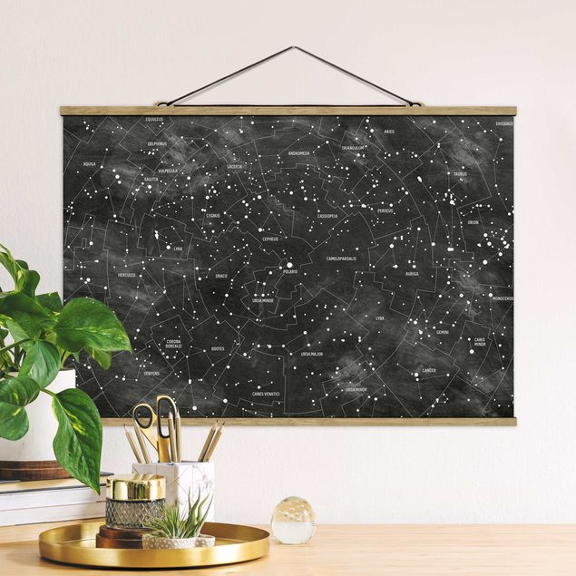 Kitchen Map Of Constellations Blackboard Look