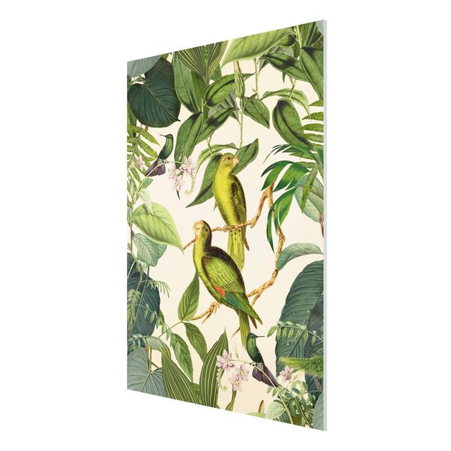 Art posters Vintage Collage - Parrots In The Jungle