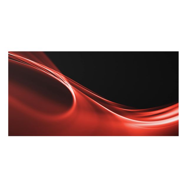 Glass Splashback - Red Wave - Landscape 1:2