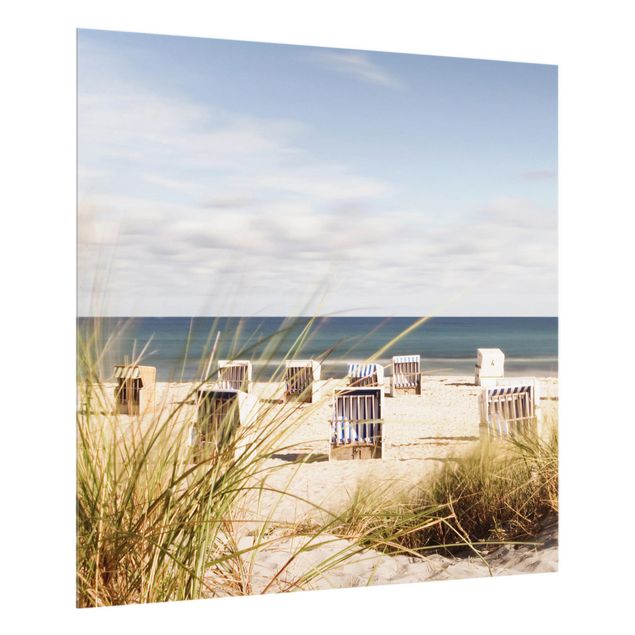 Glass splashback beach Baltic Sea And Beach Chairs