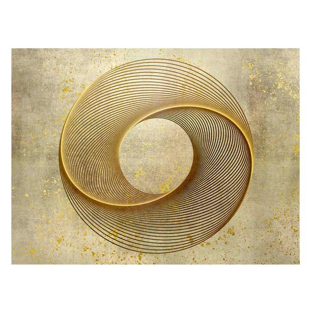 Art prints Line Art Circling Spirale Gold