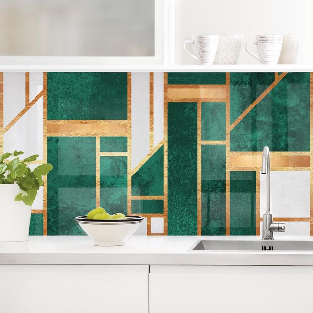 Kitchen Emerald And gold Geometry