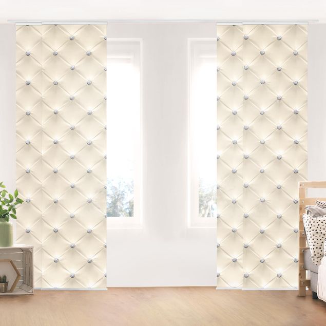 Patterned curtain panels Diamond Cream Luxury