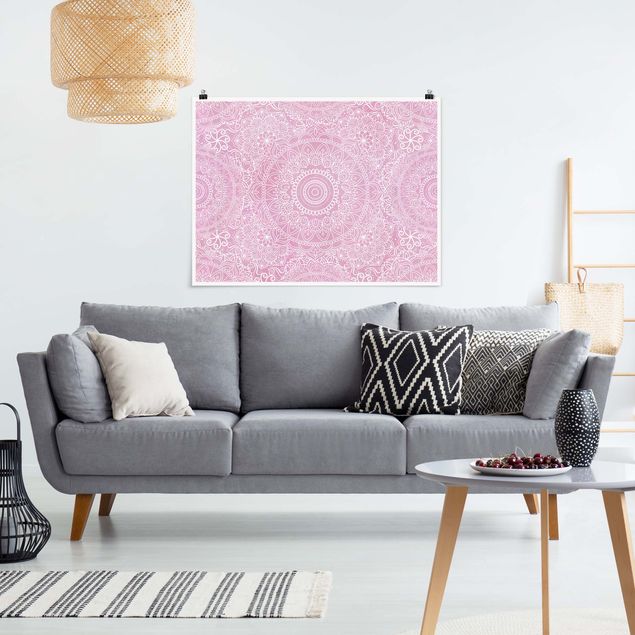 Art posters Pattern Mandala Light Pink