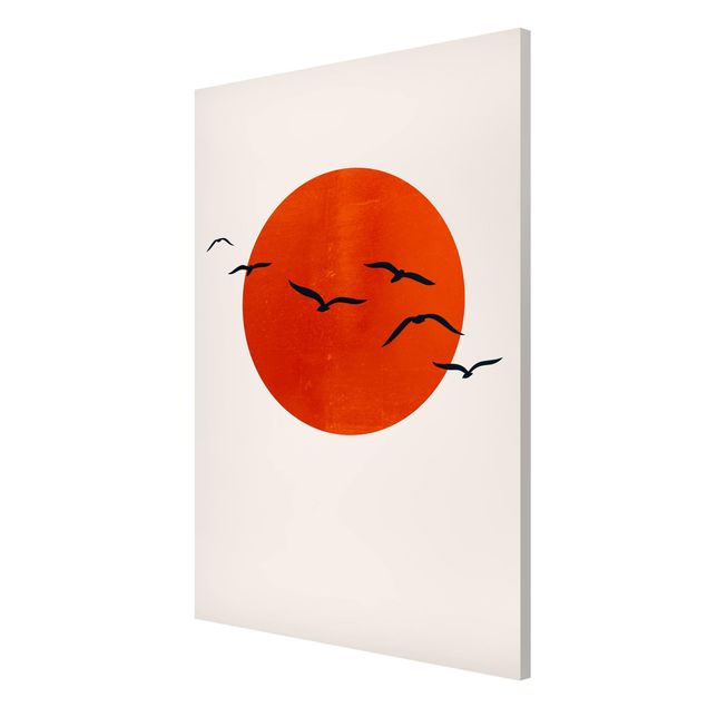 Magnet boards animals Flock Of Birds In Front Of Red Sun I