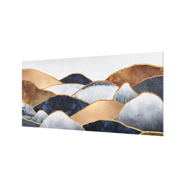 Glass splashback abstract Golden Mountains Watercolor