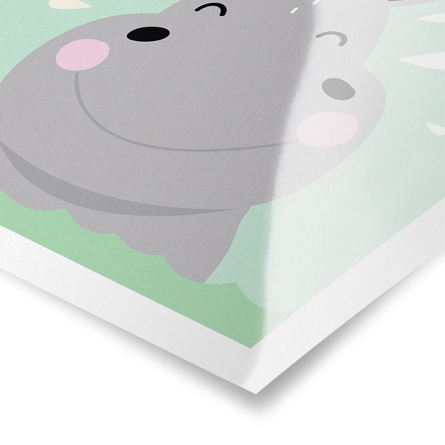 Grey prints The Happiest Hippo