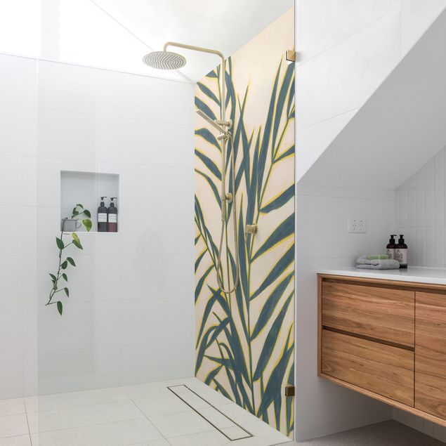 Shower wall cladding - Palm Fronds In Sunlight