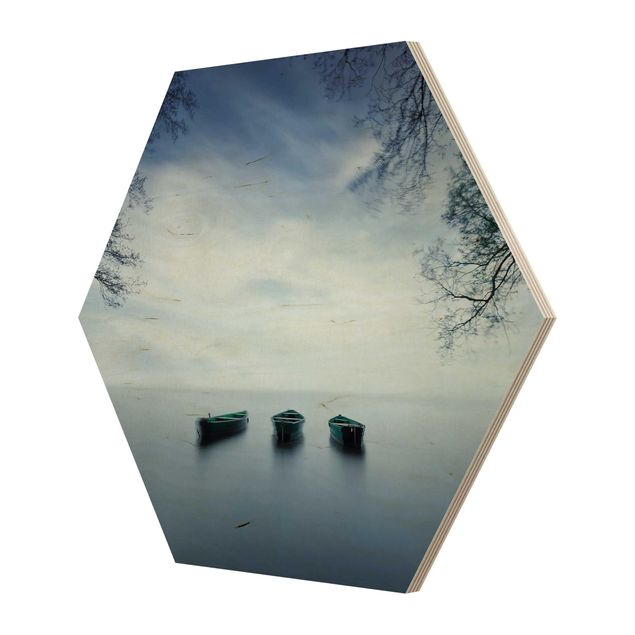 Wooden hexagon - Calmness On The Lake